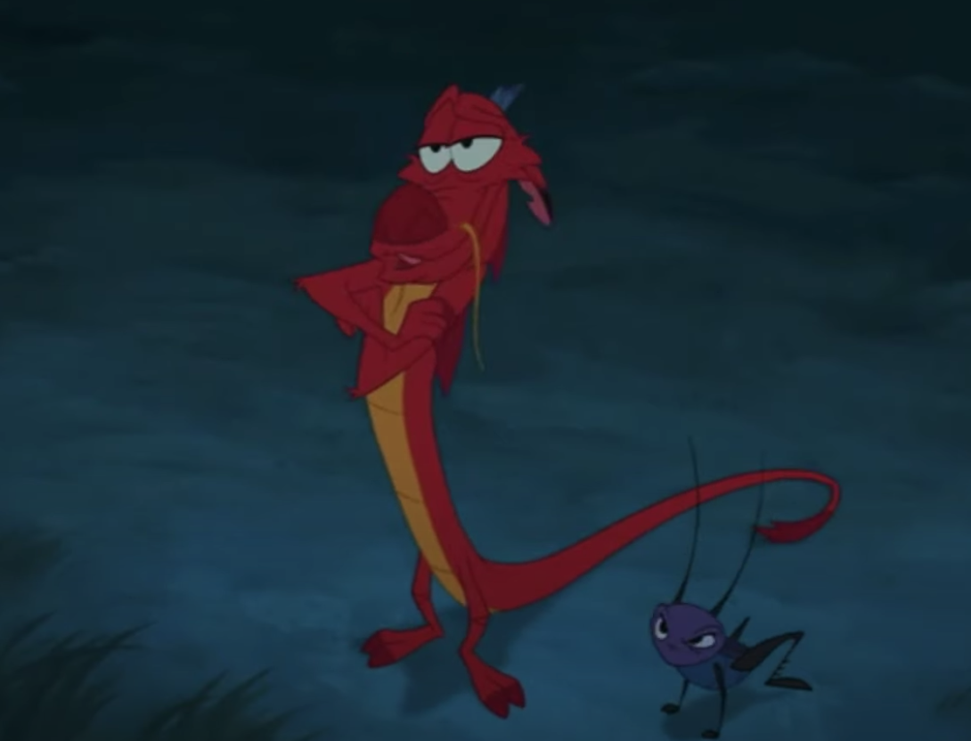 Mushu and Cricket in &quot;Mulan.&quot;