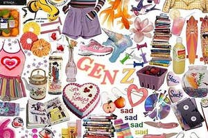 Moodboard with items from various aesthetics popular in Gen Z culture.