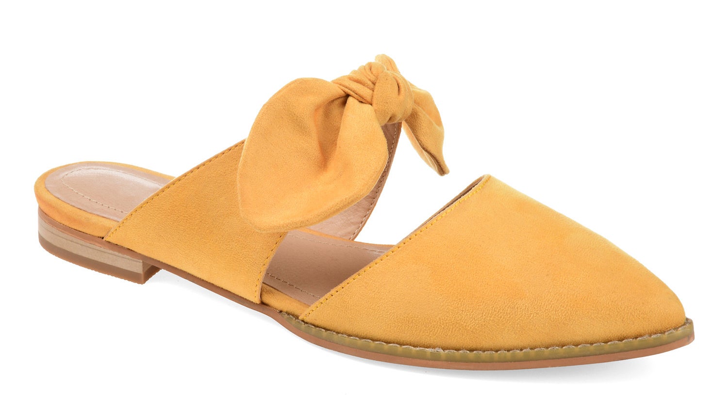 yellow cutout flats with bow 