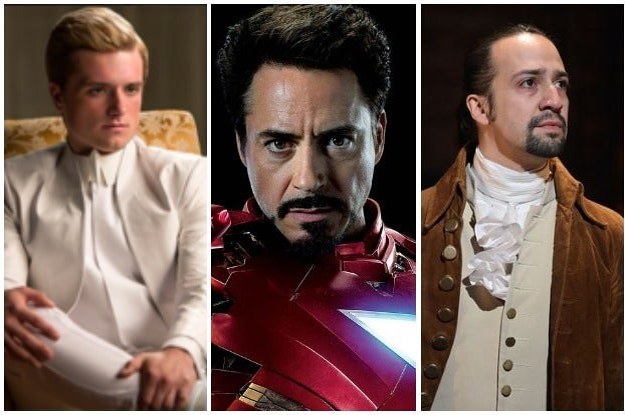 An image of Alexander Hamilton, Tony Stark, and Peeta Mellark