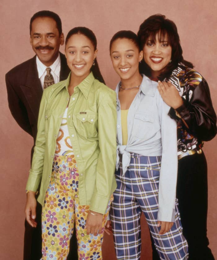 Tim Reid, Tia Mowry, Tamera Mowry, and Jackee Harry pose as their &quot;Sister, Sister&quot; characters