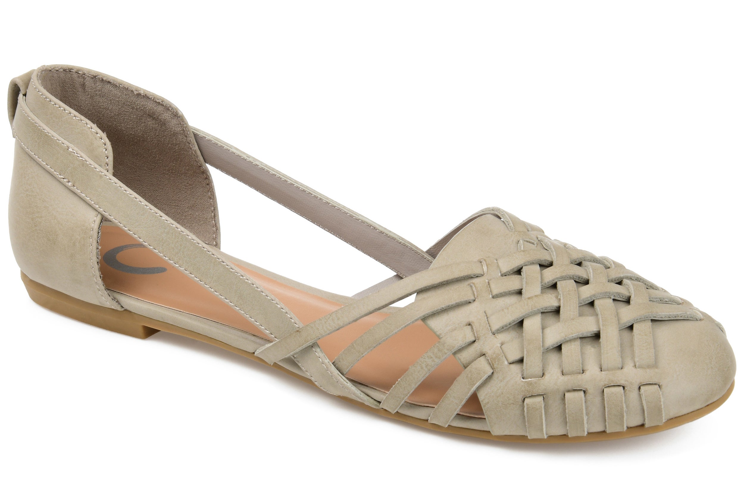 Gray woven flats