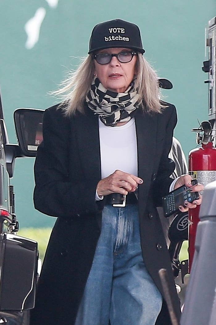 Diane Keaton Wears Larger-Than-Life-Sized Hat in Video