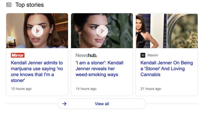 Kendall Jenner Says She's A Stoner