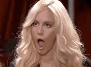 Heidi Montag on the TV show &quot;The Hills&quot; opening her mouth in shock. 