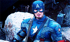 Chris Evans salutes as Captain America 