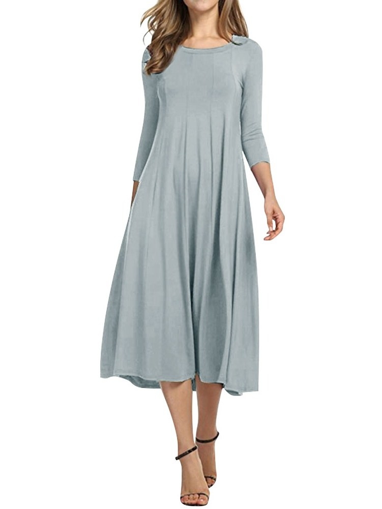 The gray swing midi dress
