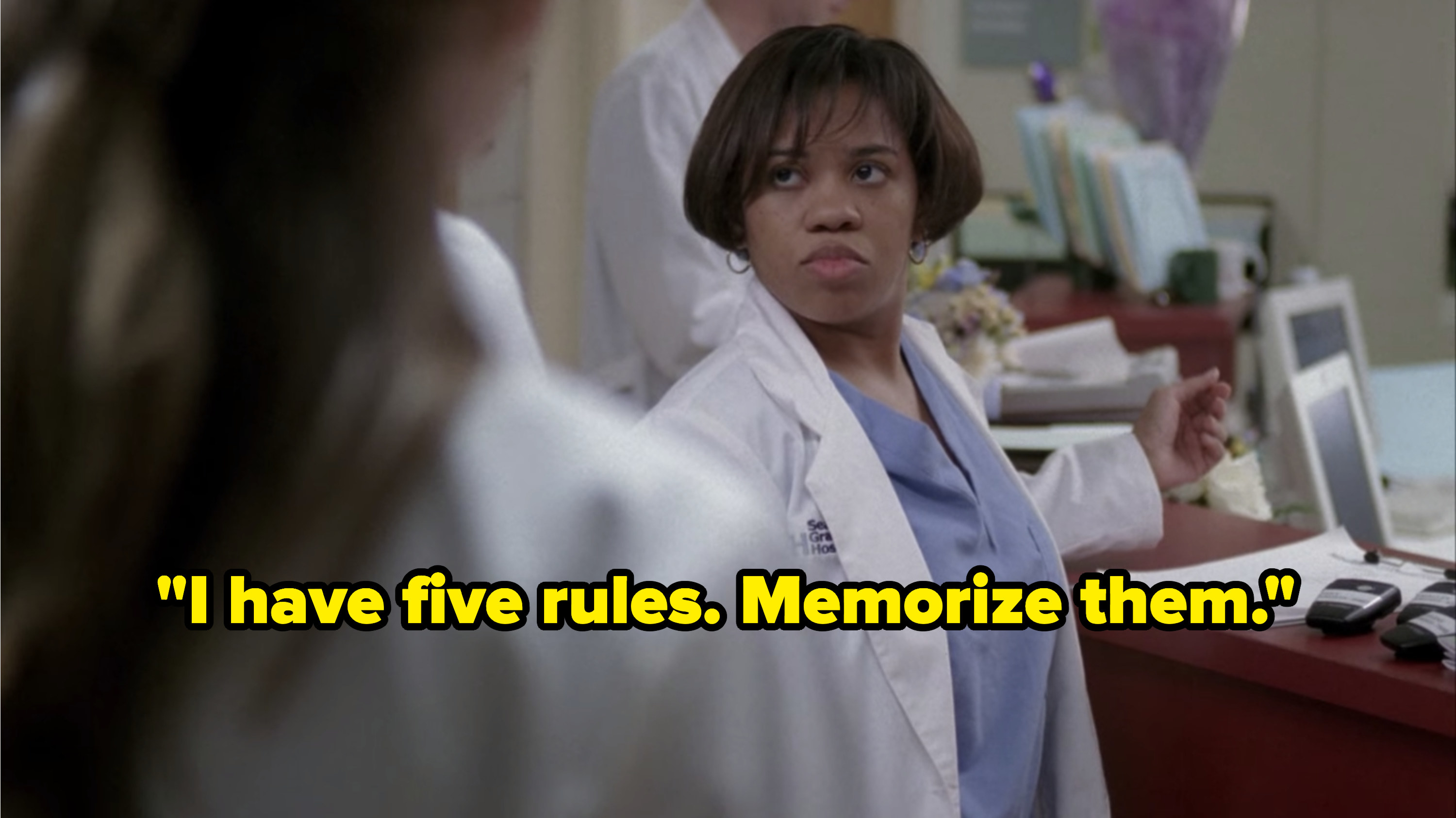 Bailey looks at her four interns with disgust as she tells them to memorize her rules on &quot;Grey&#x27;s Anatomy.&quot; 