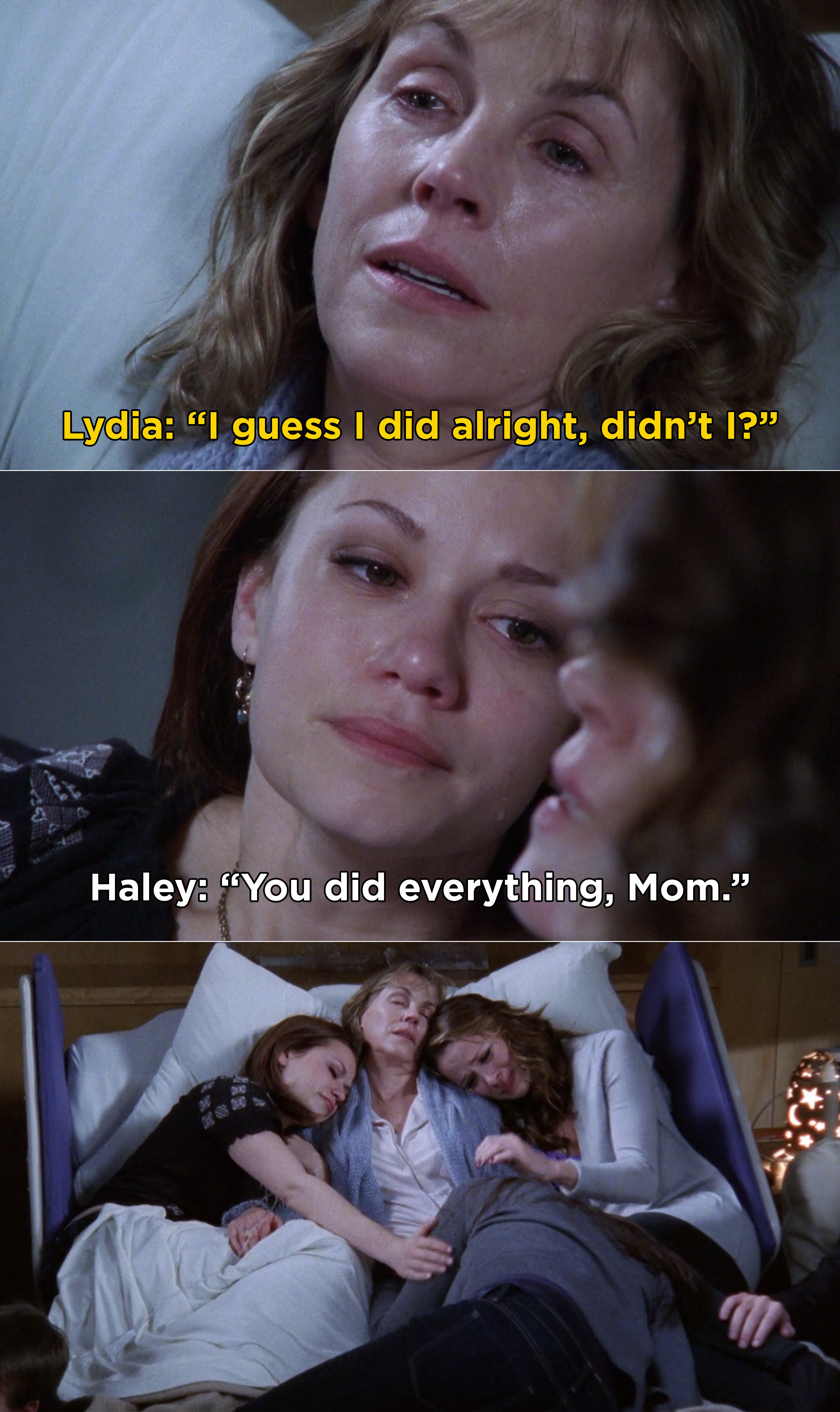 Lydia asking if she did alright, and Haley saying that she did everything