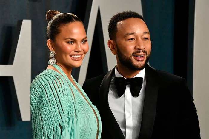 Chrissy Teigen and John Legend at a red carpet event