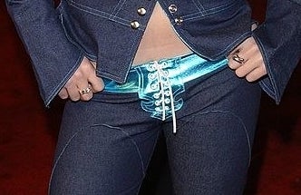 a closeup of the lace on jeans