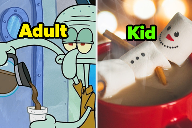 Squidward is on the left pouring coffee labeled,