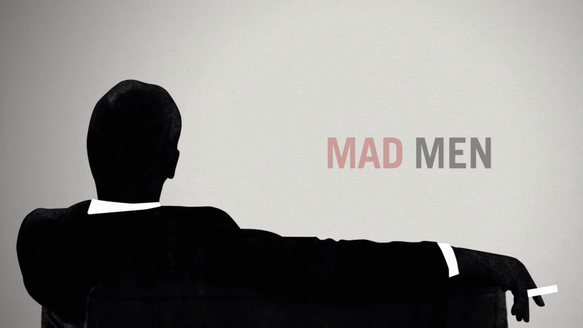 &quot;Mad Men&quot; title card — which is the title over a silhouette of a sitting man smoking a cigarette. 