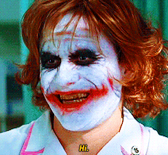 A gif of Heath Ledger as the Joker in The Dark Knight saying, &quot;Hi.&quot;