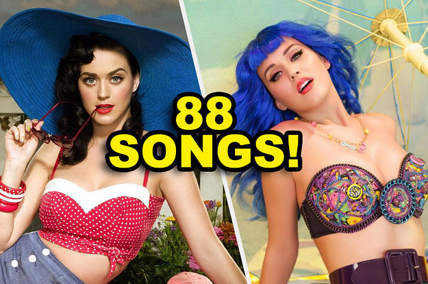 Katy Perry posing for the One of the Boys and Teenage Dream album covers