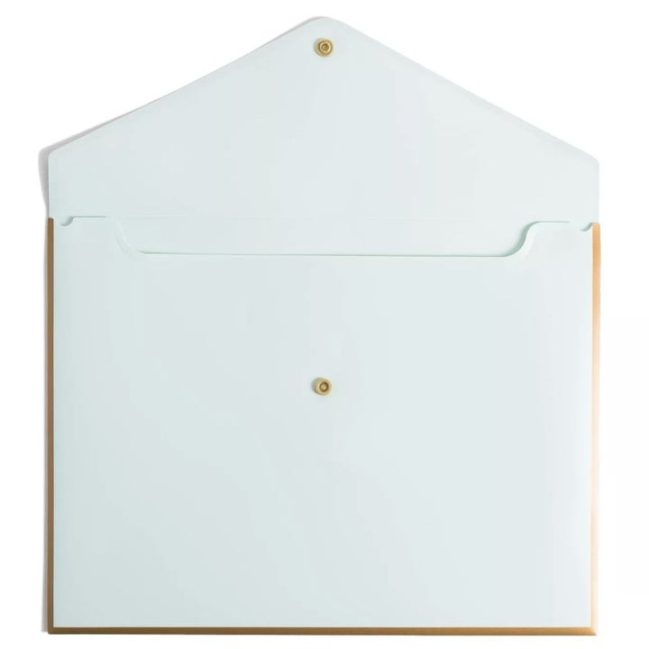 The document holder in light blue shown open