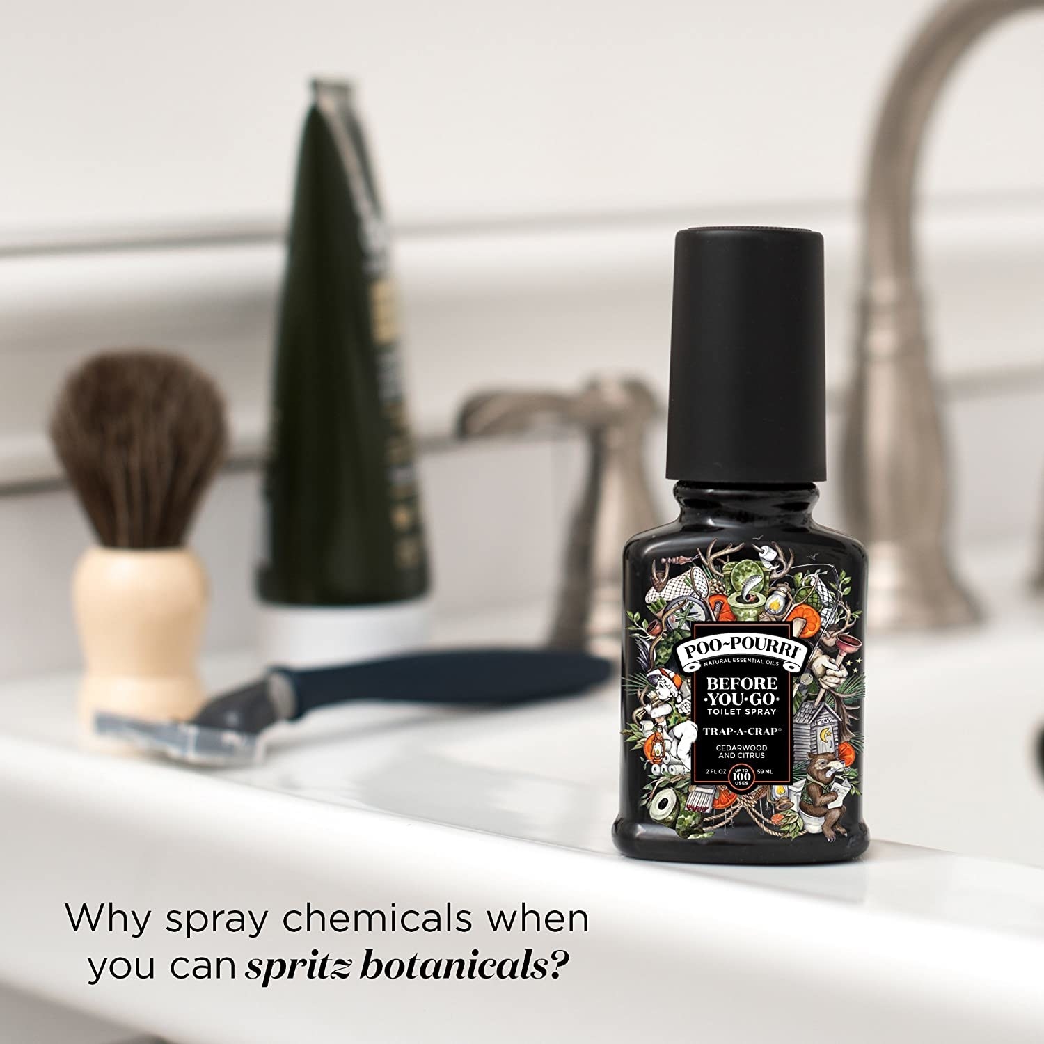 A bottle of Poo-Pourri toilet spray