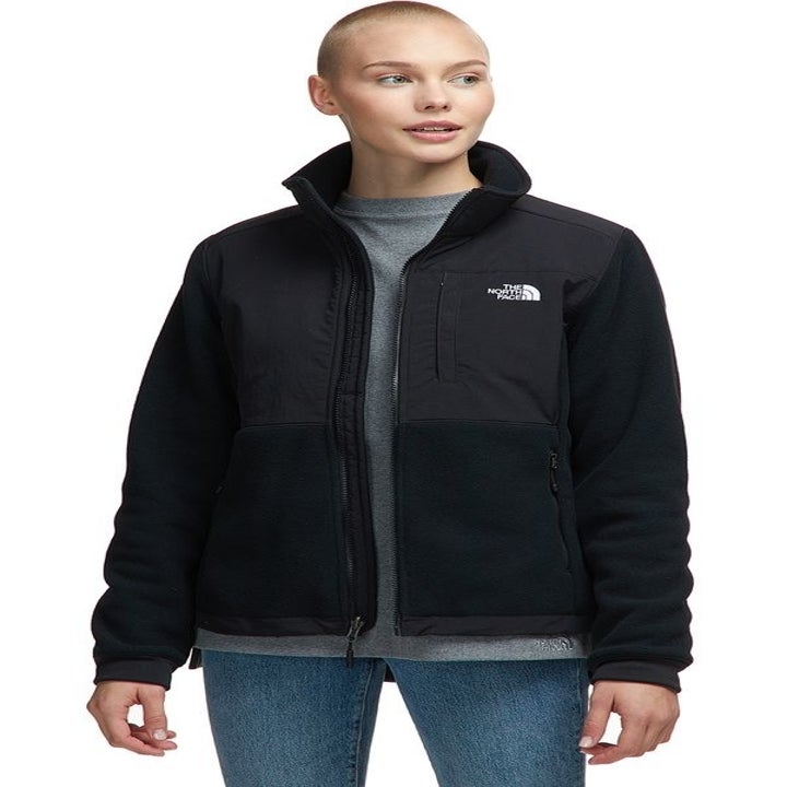 Model in the fleece jacket