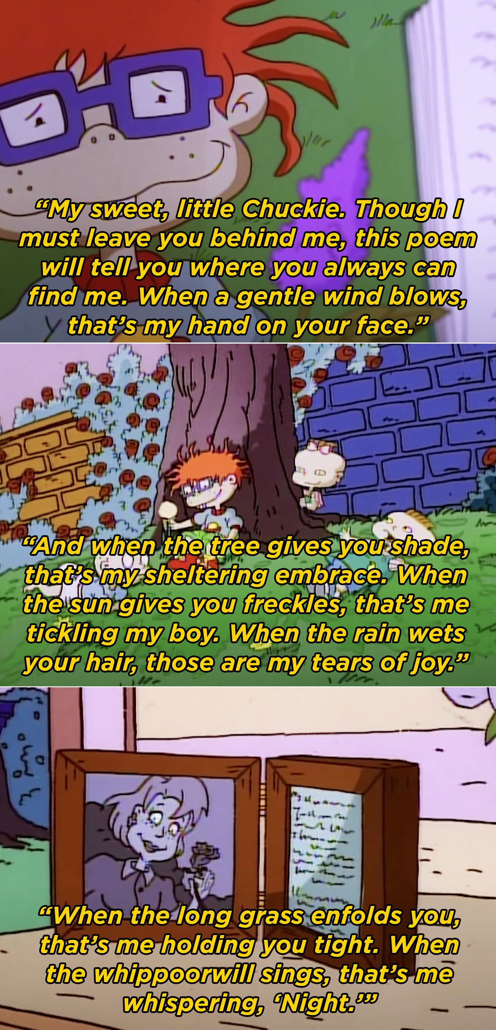 Chuckie&#x27;s mom&#x27;s poem saying that she will always be with him