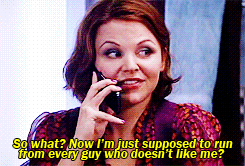 GIF of Ginnifer Goodwin on the phone saying &quot;So what? Now I&#x27;m just supposed to run from every guy who doesn&#x27;t like me?&quot; 