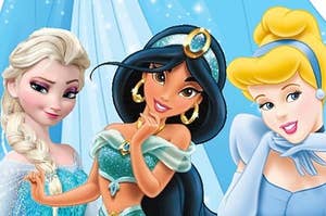 Is the closeup of the blue dress Jasmine, Elsa, or Cinderella?