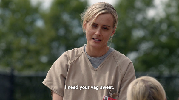 Piper asking her fellow inmates for their &quot;vag sweat&quot; so she can sell their panties.