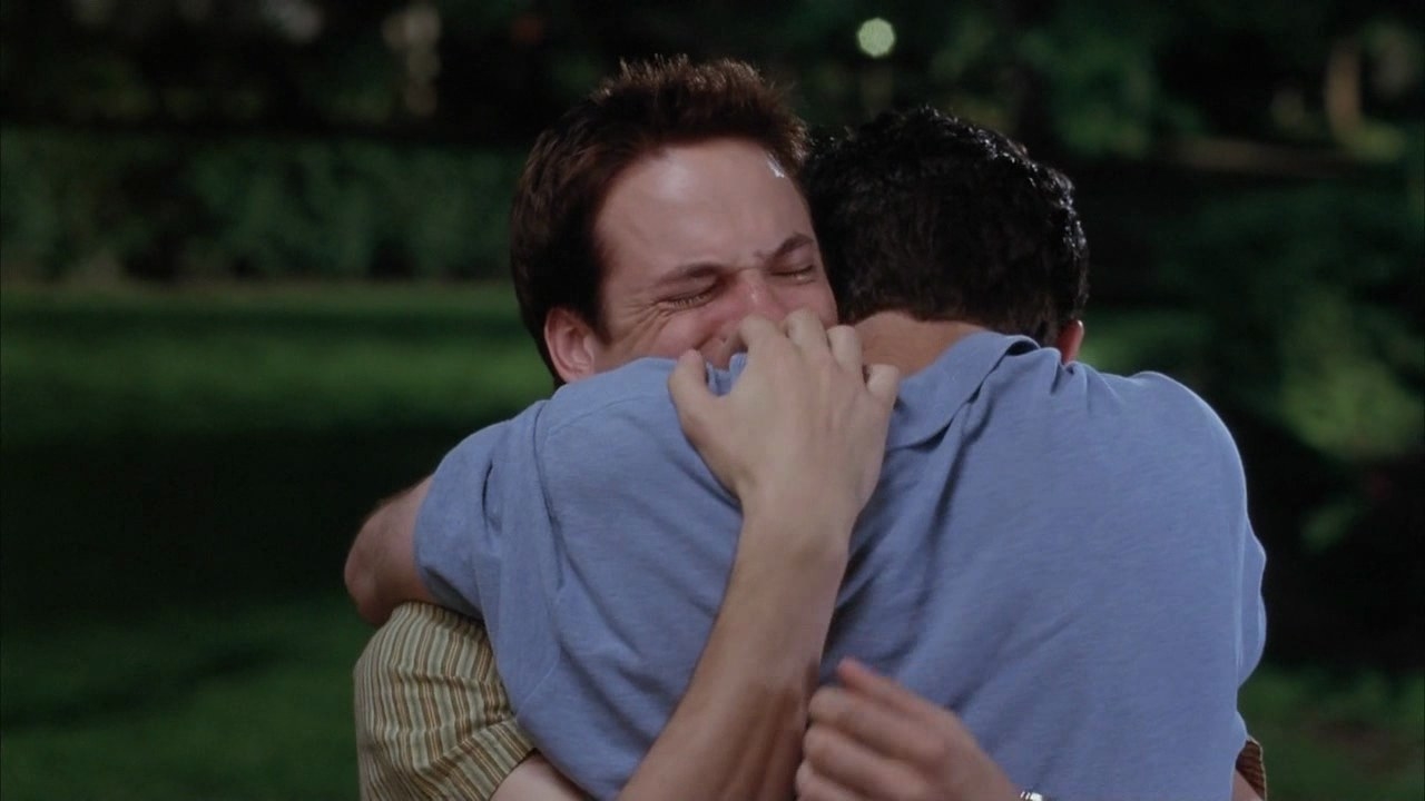 Landon cries to his dad.