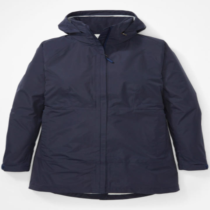 navy raincoat