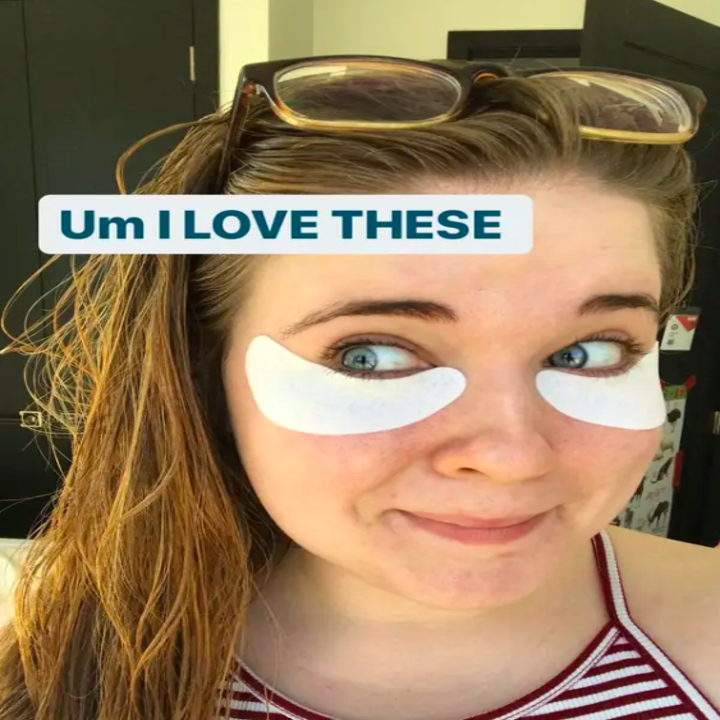 A person wearing the eye masks