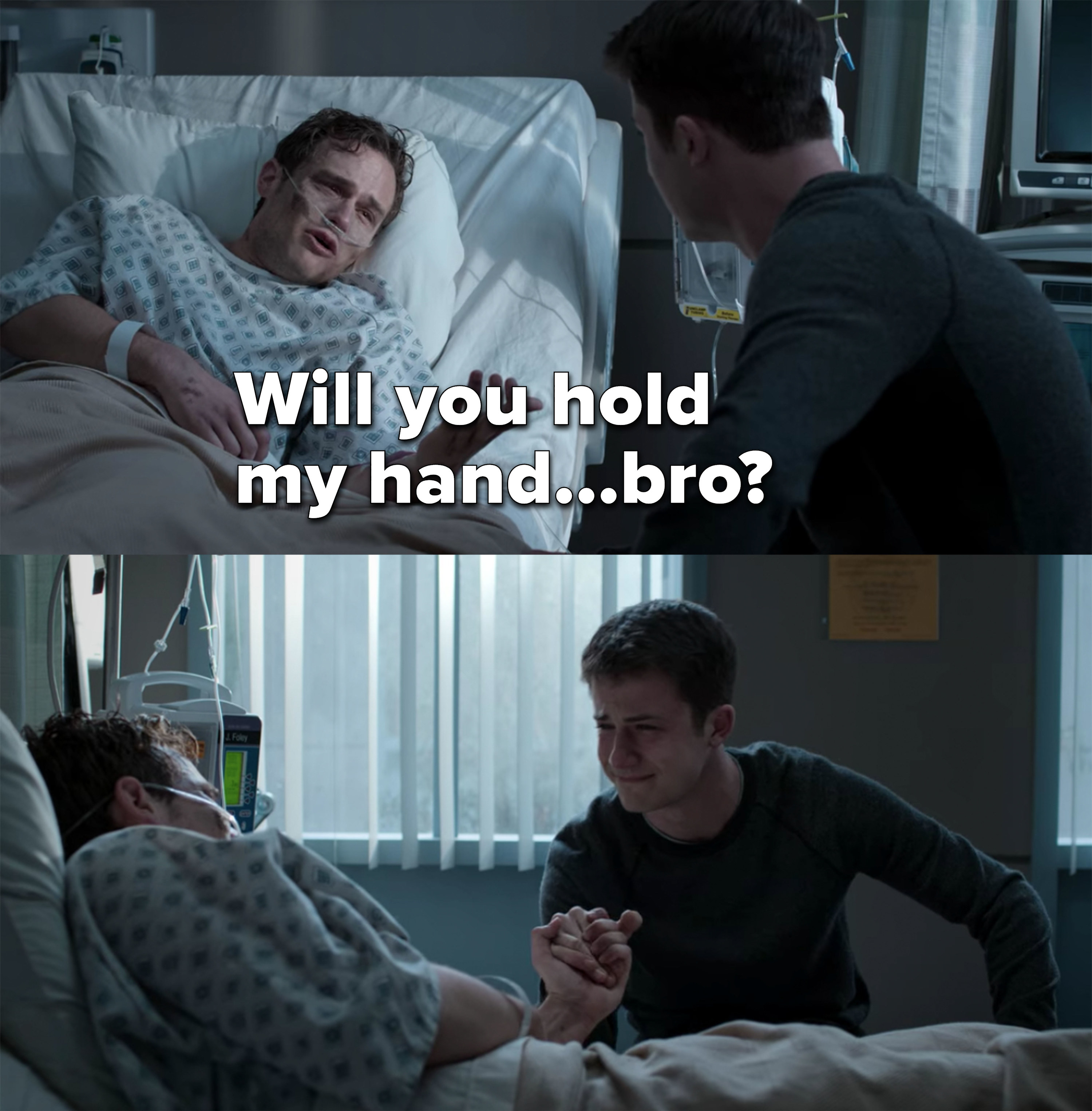 Justin asks Clay to hold his hand as he&#x27;s dying