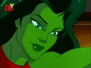 She-Hulk winking in The Incredible Hulk animated series