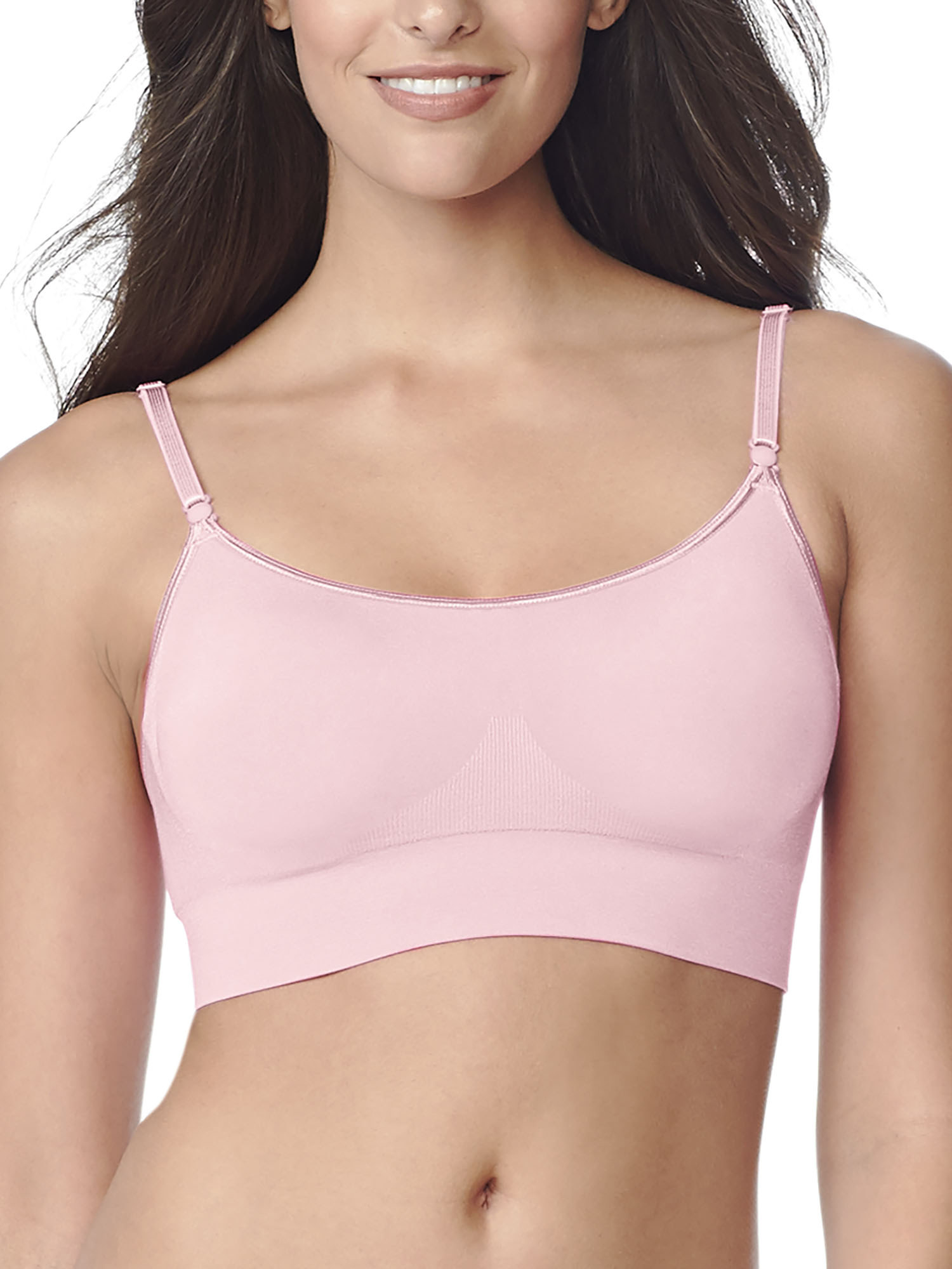 Model wearing the pink bra