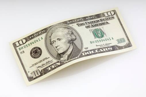 a ten dollar bill