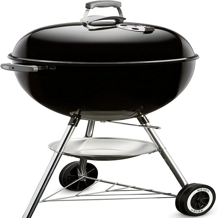 The Weber charcoal grill in black.