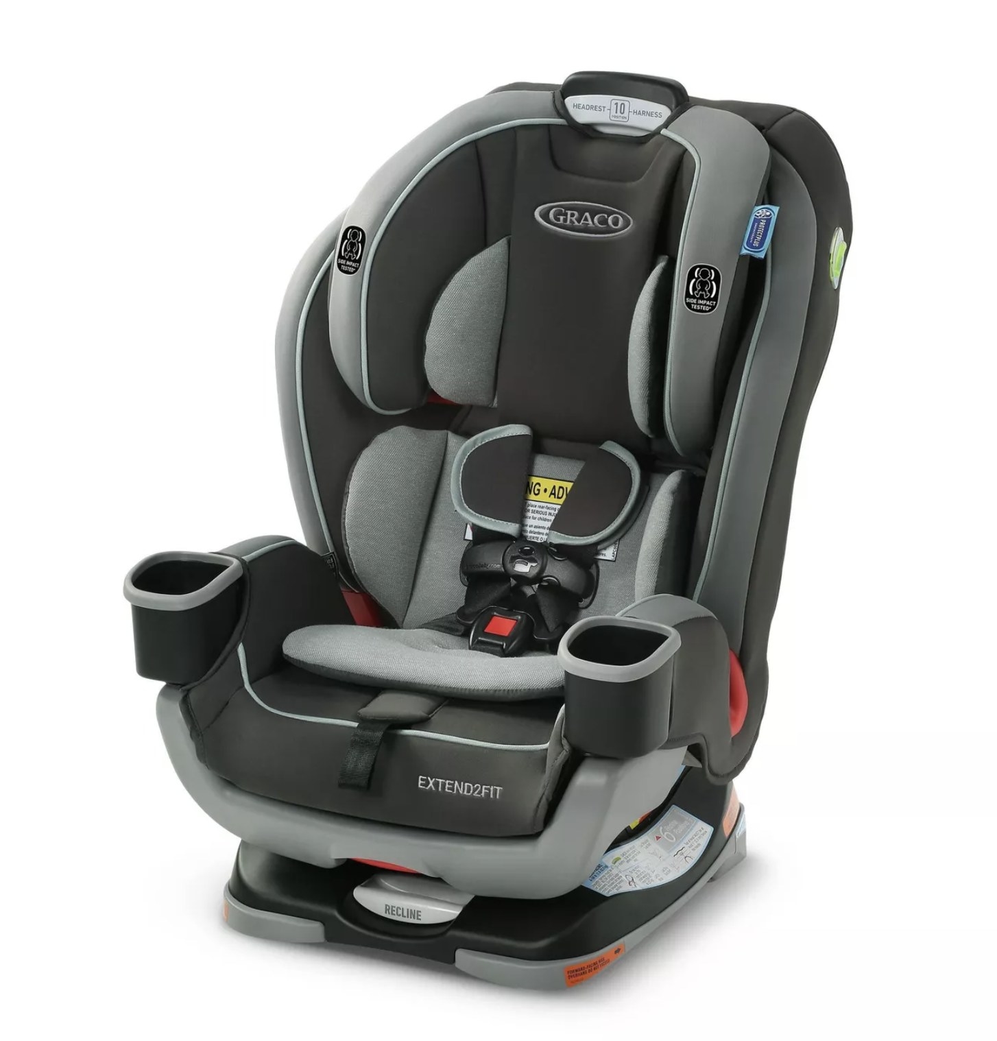 A black 3-in-1 convertible car seat