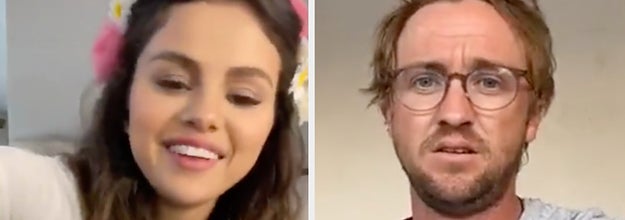 Selena Gomez dancing and Tom Felton singing