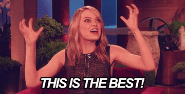 a gif of emma stone saying &quot;this is the best&quot;