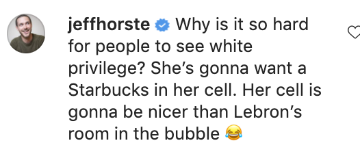 Comment saying, &quot;Why is it so hard for people to see white privilege?&quot;