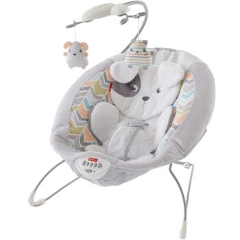 A Fisher-Price Snugapuppy baby bouncer
