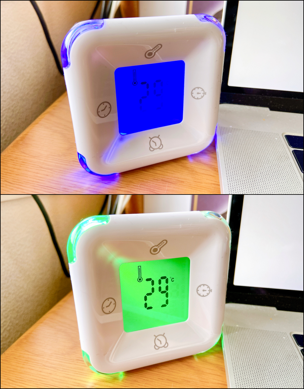ニトリのおすすめ置き時計「デジタル時計 ピルエ」時計・温度・タイマー・アラームの4役がついて便利