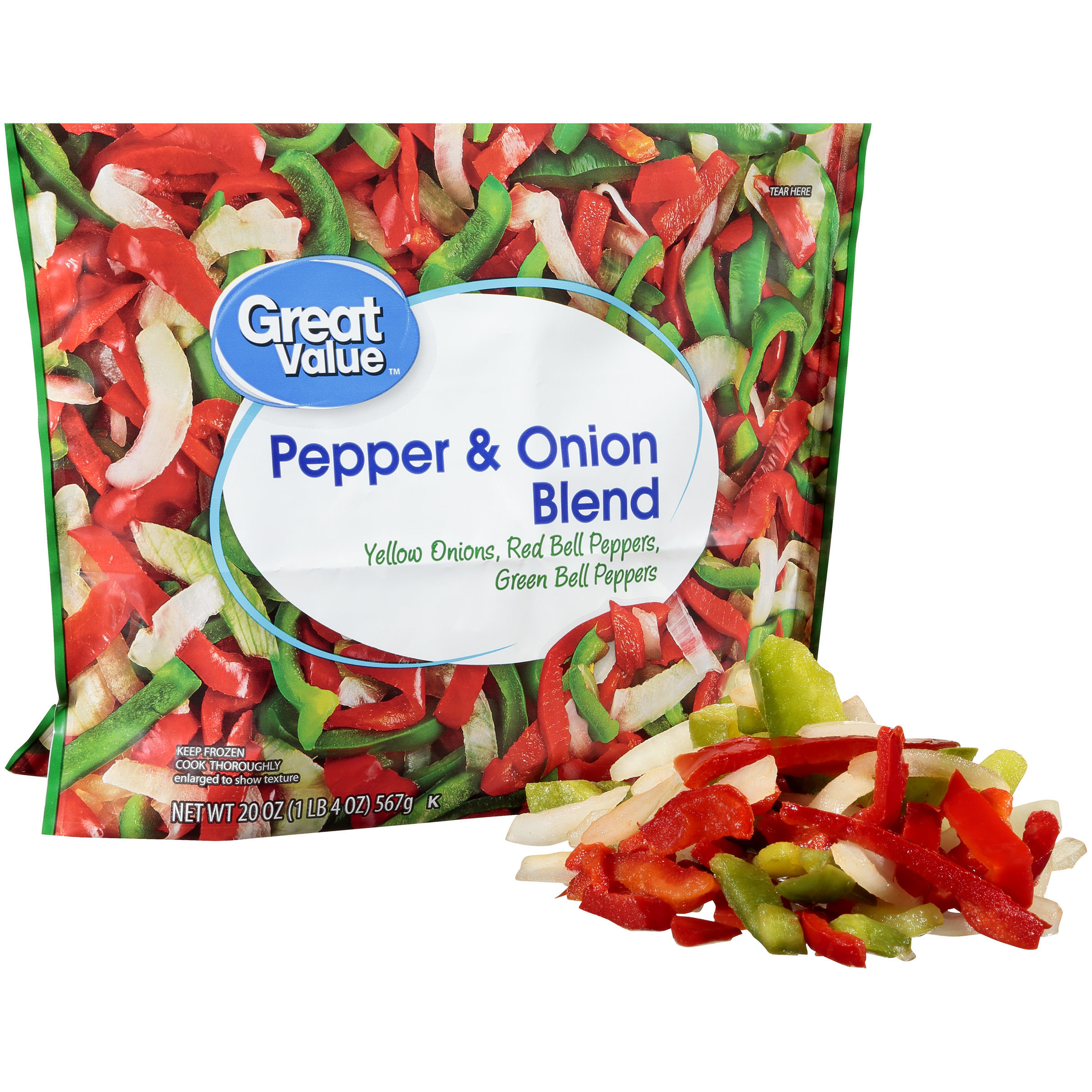 The bag of peppers with chopped-up peppers beside it