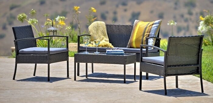 The five-piece outdoor seating set 