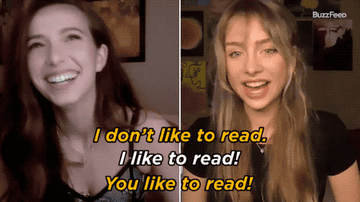 Maddie saying she doesn&#x27;t like to read, but Anjelica does
