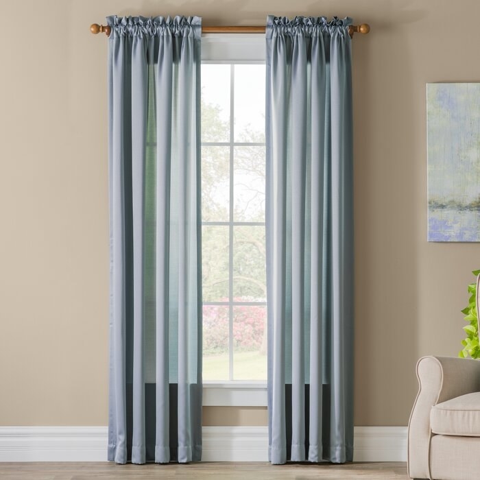 The blue curtains