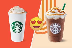 Starbucks pumpkin spice latte and mocha frappuccino.