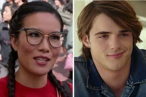 A character from "Always Be My Maybe" on the left with one from "The Kissing Booth" on the right