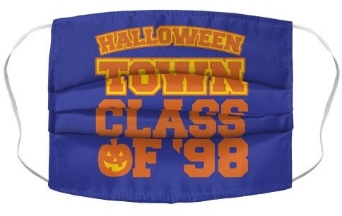 purple mask with &quot;halloweentown class of &#x27;98&quot; written in orange 