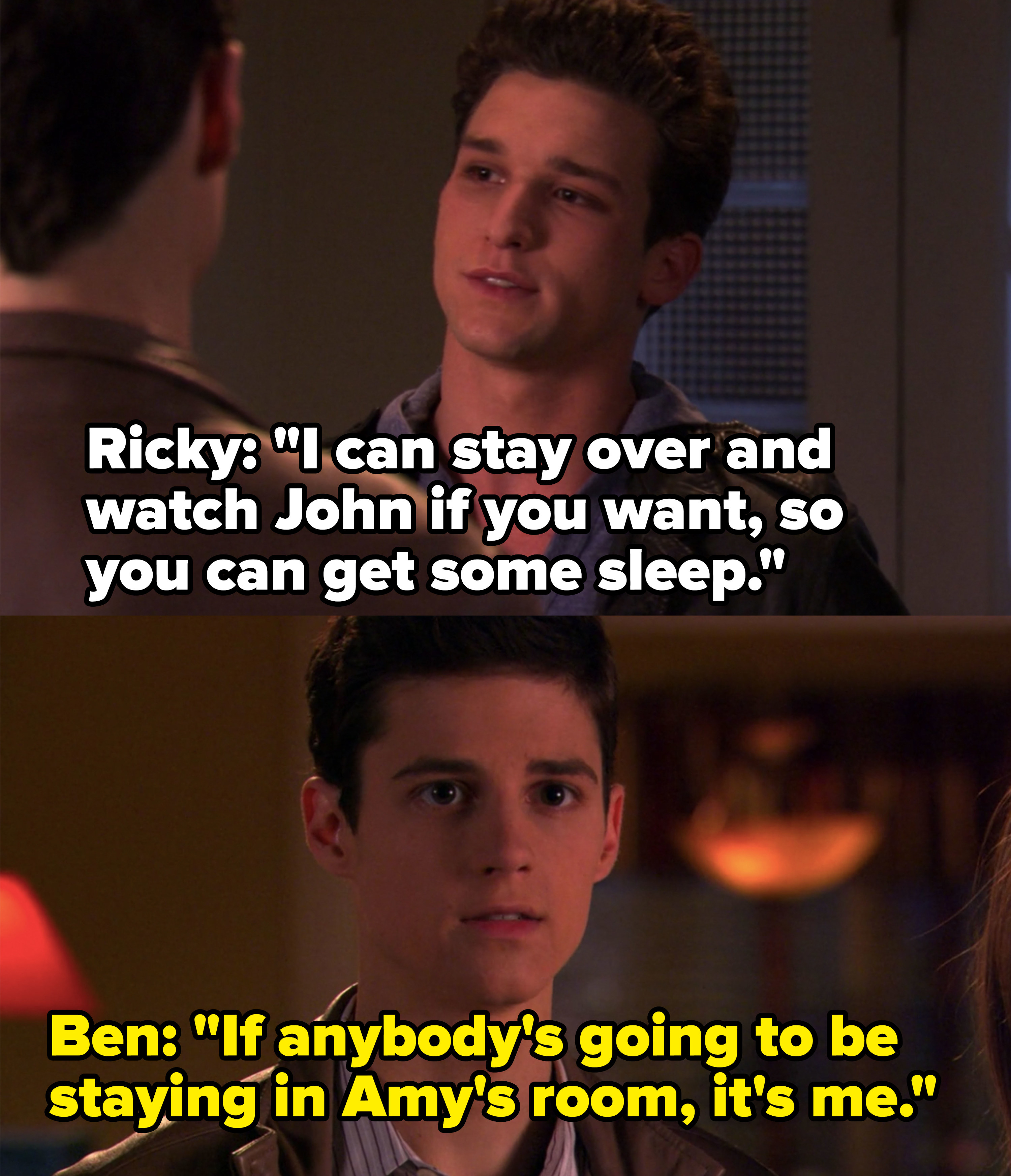 Ben tells Ricky he&#x27;s the only one who will be staying in Amy&#x27;s room