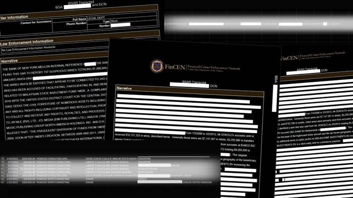 Screenshots aus diversen Verdachtsmeldungen an die FinCEN.