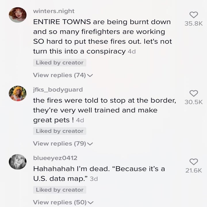 Comments from TikTok users thanking Clark for his video.